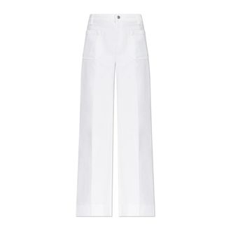 Victoria Beckham Wide Trousers, female, White, Size: W28 L34 Wide-leg Trousers