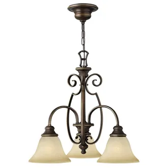 Netlighting Cello Multi Arm Chandelier 3 Light Antique Bronze Finish E27 in Brown