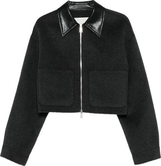 Nanushka Giacca con zip e finiture in pelle - Grigio