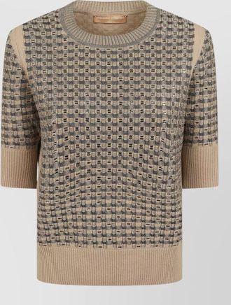 Ermanno Scervino cashmere-blend checked short-sleeve sweater