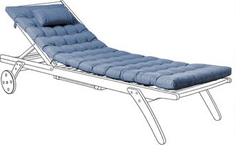 Beliani Coj&iacute;n Para Tumbona Con Reposacabezas Resistente A Los Rayos Uv E Impermeable Azul Cesana