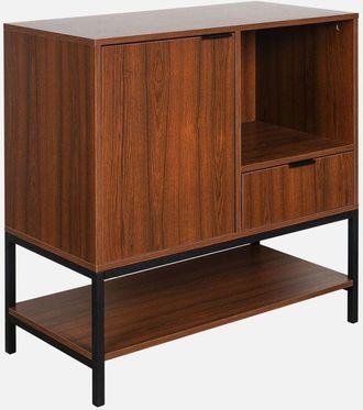 Sweeek Aparador de nogal con 1 puerta, 80cm