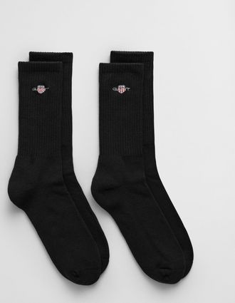 GANT Men 2-Pack Shield Sport Socks (40-42) BLACK