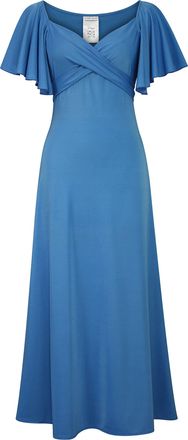 Chic Star Womens Cross Bust Long Dress, Blue, M