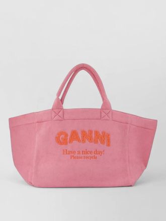 Ganni resort tote bag large polyester handles
