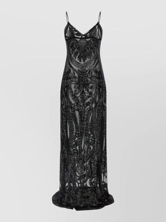 Norma Kamali sequin dress fitted silhouette floor length
