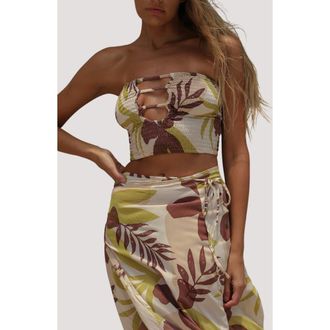 Stone Fox Swim Coco Tube Top in Tropical Tonal at Nordstrom, Size X-Small