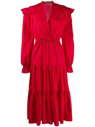 Philosophy di Lorenzo Serafini embroidered V-neck tiered dress - women - Cotton - 40