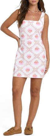 Billabong Sunlit Sky Seashell Print Cotton Blend Minidress in Salt Crystal at Nordstrom, Size X-Small