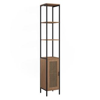Vicco Armario De Ba&ntilde;o Linara, Roble/negro, 30 X 180 Cm, Vicco