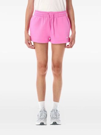 Nike fleece drawstring shorts - women - Cotton/Polyester - L - Pink