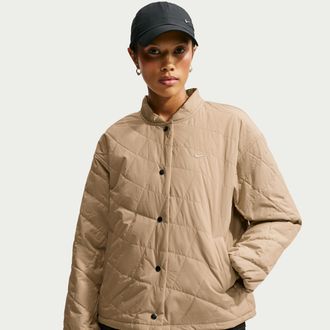 Nike Womens Nike Sportswear Therma-FIT Quilted Barn Jacket in Brown | IO8900-297