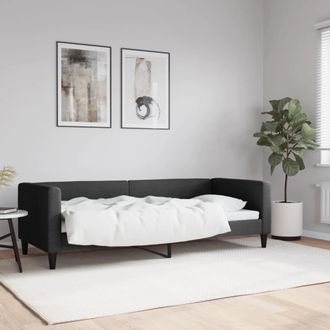 vidaXL Sof&aacute; Cama Sin Colch&oacute;n Tela Negro 80x200 Cm Vidaxl