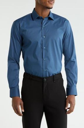 DKNY Diana Solid Stretch Dress Shirt in Diana Blue at Nordstrom Rack, Size 15.5 - 32/33