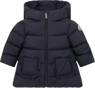 Moncler Girls Enfant Molan Down Jacket Navy Blue Padded
