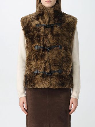 Isabel Marant Gilet in pelliccia sintetica con collo a imbuto e alamari