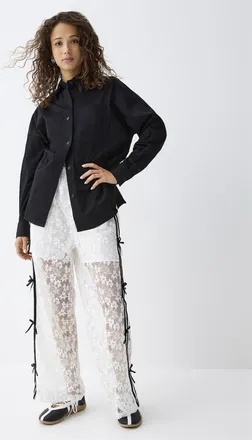 Twik Womens Striped lace wide-leg pant