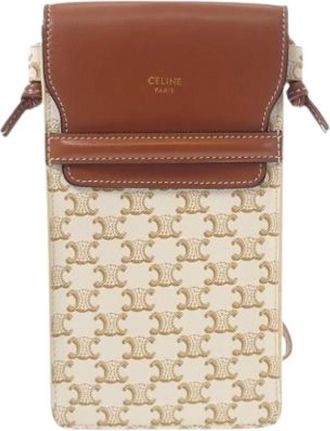 Celine Pre-owned Crossbody Bag - Dames - Vintage Schoudertas - Beige - ONE Size - Leer - Vintage