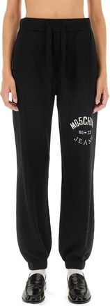Moschino Virgin Wool Logo Jogging Pants - Black