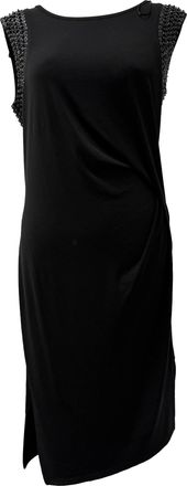 Michael Kors Pre-owned Womens Sequin-Embellished Sleeveless Midi Dress in Black - Size Medium