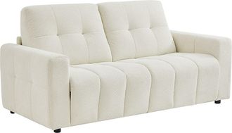 Vente-Unique Sof&aacute; cama 3 plazas en chenilla beige ISISTIA