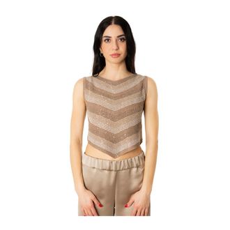 D.exterior Top Corto Degrad&egrave; - - Tops - Donna - Marrone - S