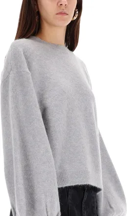 Rotate Wide Sleeve Wool Blend Sweater - Gray
