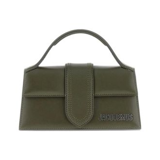 Jacquemus Handbags, female, Green, ONE SIZE, Olive Green Leather Top Handle Bag