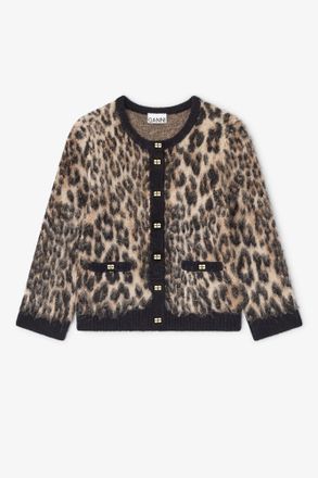 Ganni Mixed Leopard Cardigan