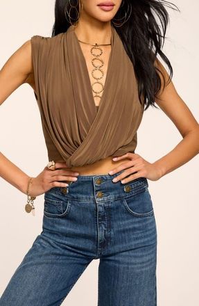Ramy Brook Evie Crossover Tank in Sepia at Nordstrom, Size Xx-Small