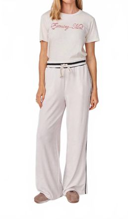 Sundry Track Relaxed Wide-Leg Pant In Oyster