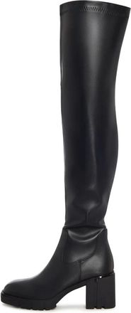 Cesare Gaspari Elegante Rise leren over-de-knie laarzen - Dames - Over de knie laarzen - Zwart - 38 EU - Leer - Schoenen