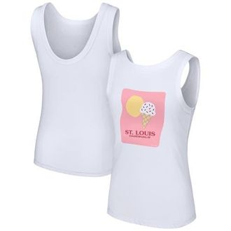 Lusso Womens Lusso Style White St. Louis Cardinals Lindy Tank Top at Nordstrom, Size Xx-Large