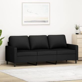 vidaXL Divano a 3 Posti Nero 180 cm in Velluto - Vidaxl