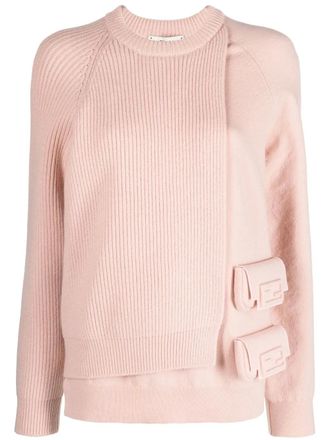 Fendi layered utility pocket jumper - women - Wool/Cashmere - 42 - Pink