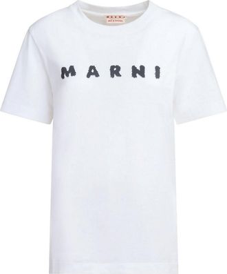 Marni Black Logo Print Logo T-Shirt