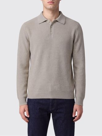 Lardini Long-Sleeve Wool and Cashmere-Blend Knit Polo Shirt