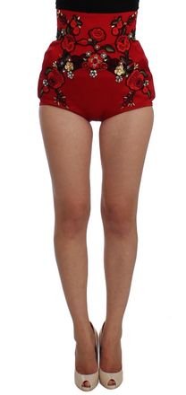 Dolce & Gabbana Dolce Gabbana Hoge Taille Shorts met Bloemenborduursel