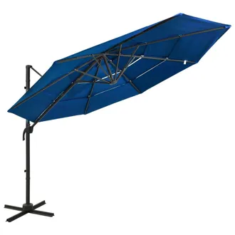 vidaXL Vidaxl - Sombrilla Jard&iacute;n De 4 Niveles Palo Aluminio Azul Celeste 3x3 Cm