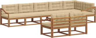 vidaXL Conjunto De Sof&aacute;s De Exterior 8 Uds. Natural Y Beige Vidaxl