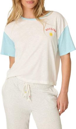 PJ Salvage Sunday Funday Cotton Blend Pajama T-Shirt in Ivory at Nordstrom, Size X-Large