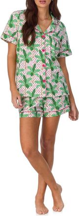 Bedhead Pajamas Print Stretch Organic Cotton Jersey Short Pajamas in Palm Point at Nordstrom, Size 2X