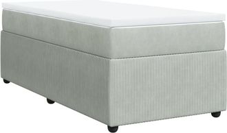 vidaXL Cama Box Spring Con Colch&oacute;n Terciopelo Gris Claro 100x200 Cm Vidaxl