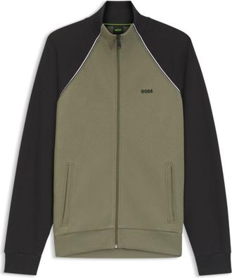 BOSS Contrast-piping sweatshirt in a cotton blend
