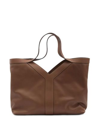 Saint Laurent large Y leather tote bag - Brown