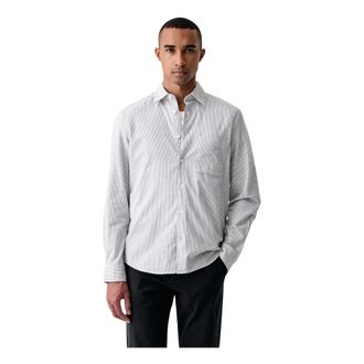 Marc O'Polo Camisa de Algod&oacute;n a Rayas - Shirts - Hombre - Azul - XL