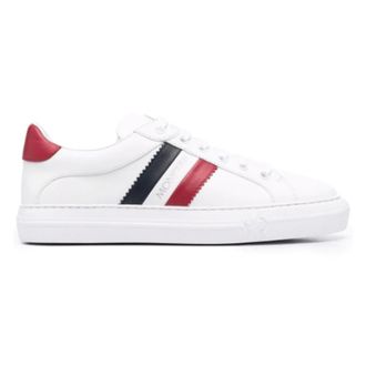 Moncler Sneakers, female, White, 5 1/2 UK, Leather Side-Stripe Trainers