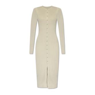 Maison Margiela Kleedjes, Dames, Grijs, S, Katoen, Polo Jurk met Lange Mouwen