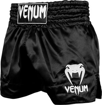 OEM Pantalones Cortos Cl&aacute;sicos Venum Muay Thai, Negro/blanco, Talla M