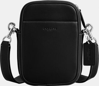 Coach Mens Hitch Crossbody - Black Leather - One Size
